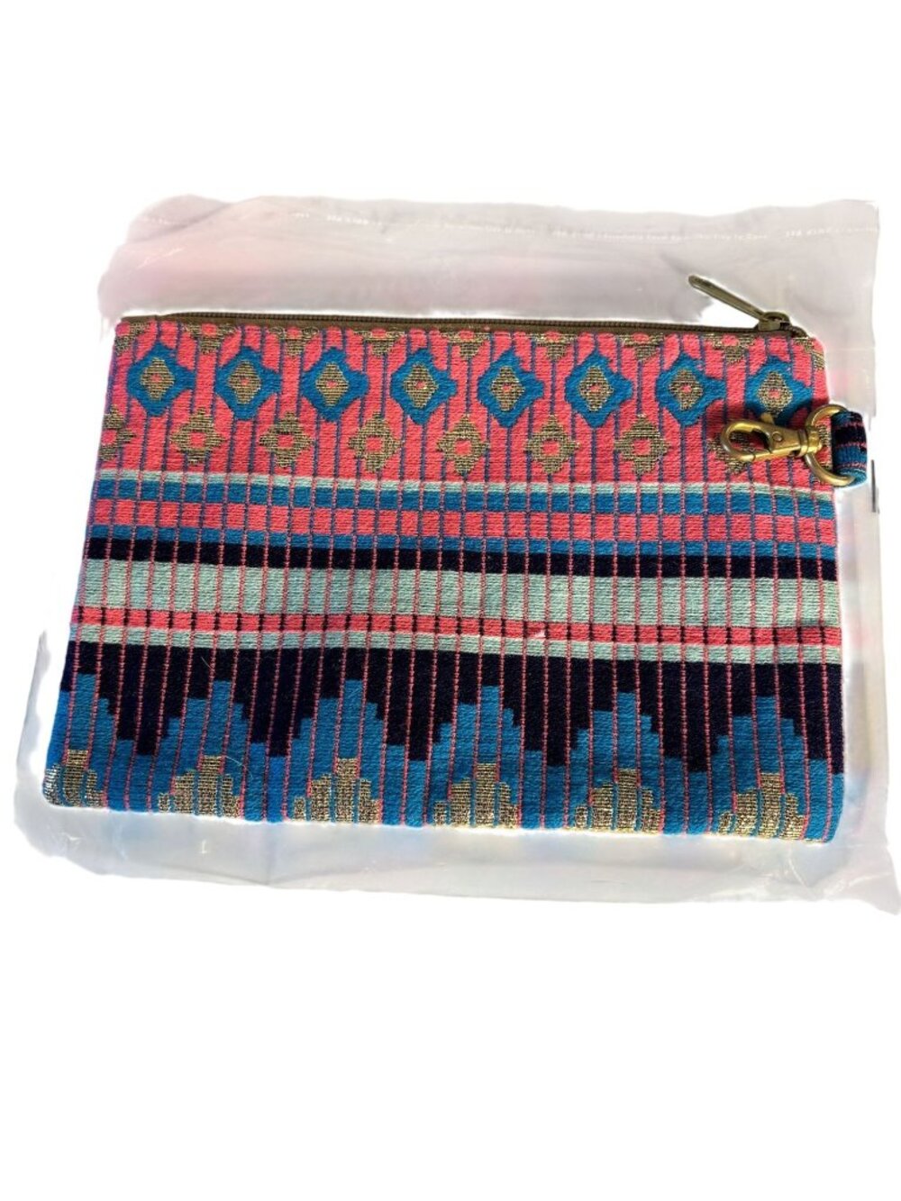 Woven Tote With Beaded Pineapple Wooden Circular Handles Colorful Fabric Lining - Picture 12 of 16